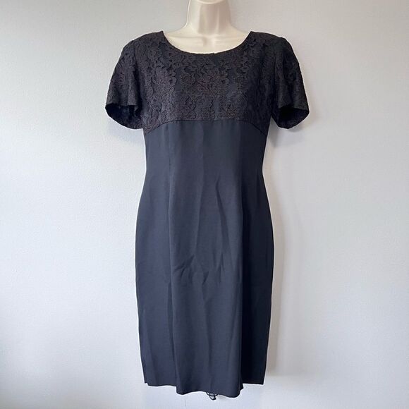 Donna Ricco Vintage Lace Top Sheer Tie in Back Dress Size 10 - Picture 1 of 6